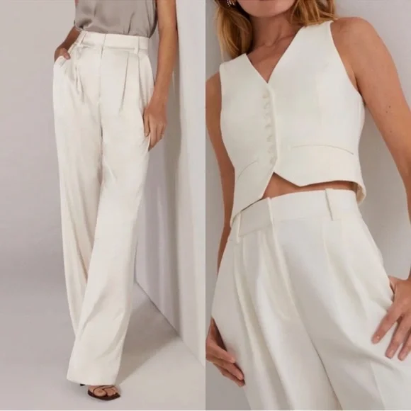 Favorite Daughter Wide Leg The Shortie Favorite Pant in Ivory White Size 10 NWT - Picture 3 of 16